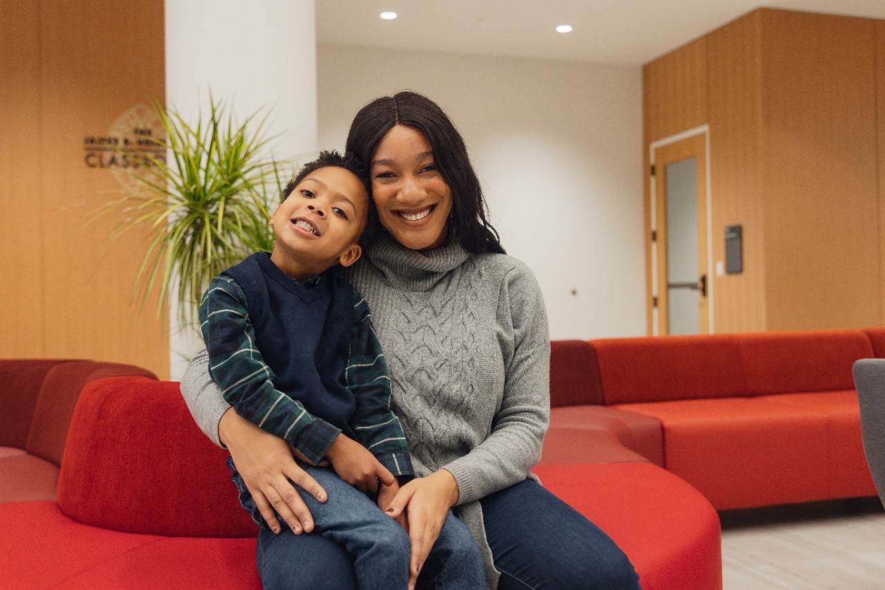 Ally Anderson working at the OIP offices.